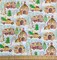 3 Wishes Christmas Gingerneering Gingerbread Campers on Blue 100% Cotton By the yard